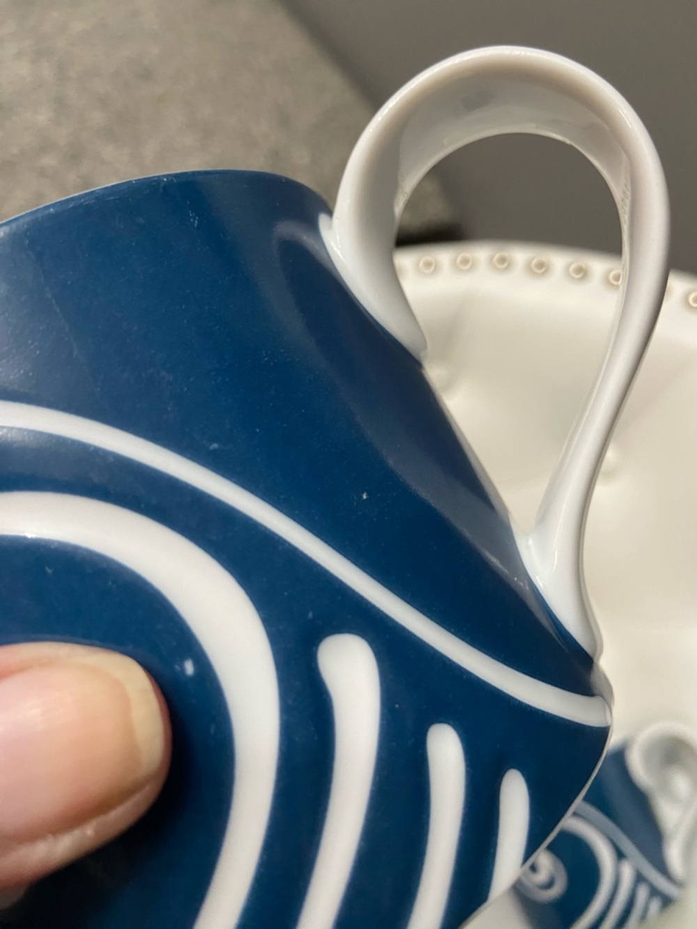 2 STARBUCKS 2008 Etched Blue Wave 🌊 Coffee Mug 13 Ounce Blue/White Collectible - Picture 16 of 17